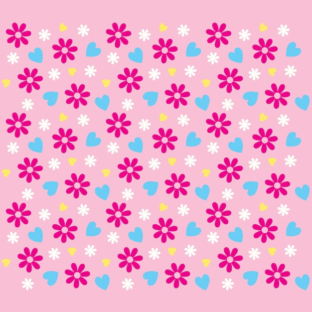 Patrón sin costuras con flores lindas ilustración vectorial elementos de diseño para fondo de pantalla