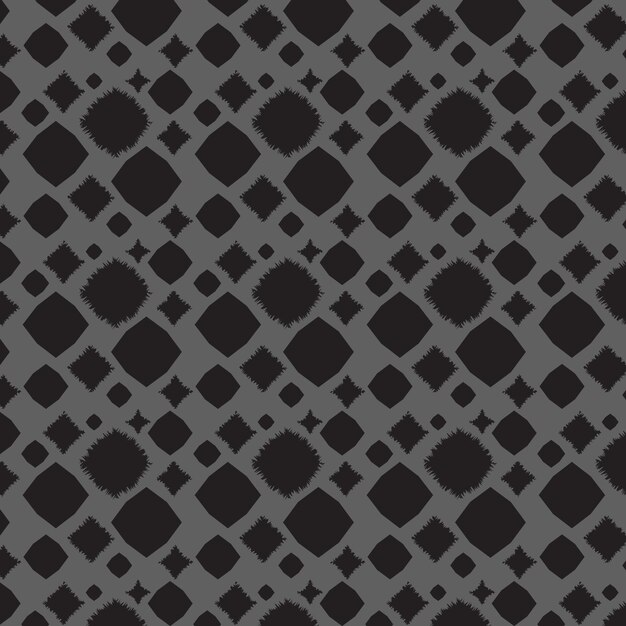 Patrón sin costuras con flores negras sobre un fondo gris Ilustración vectorial