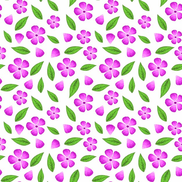 un patrón sin costuras con flores púrpuras en un fondo blanco