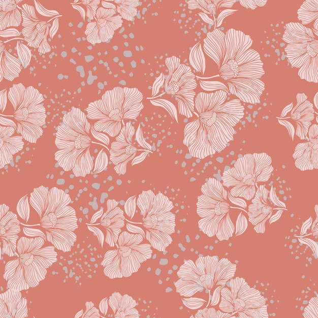 Patrón sin costuras con flores retro Fondo floral vintage