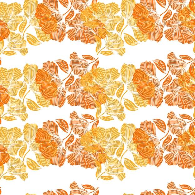 Patrón sin costuras con flores retro Fondo floral vintage