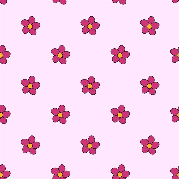 Patrón sin costuras con flores rosadas Fondo floral de primavera y verano