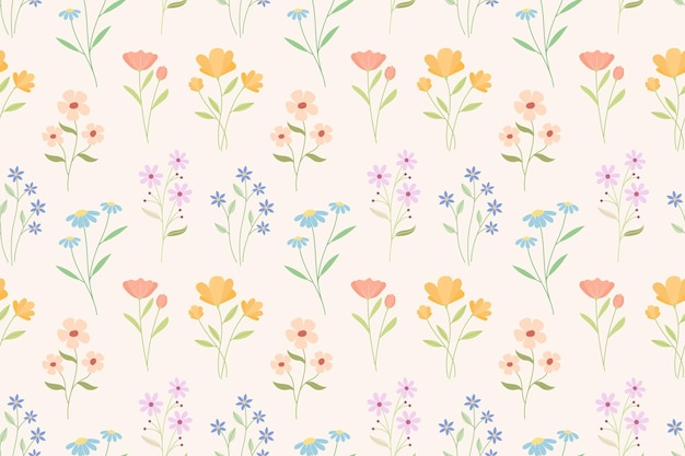 El patrón sin costuras de las flores silvestres de colores pastel