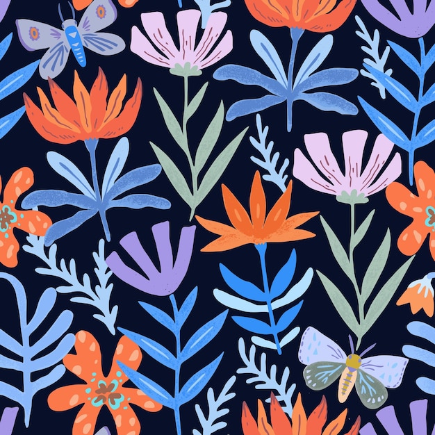 Patrón sin costuras con flores suaves y abstractas Formas florales modernas en colores pastel