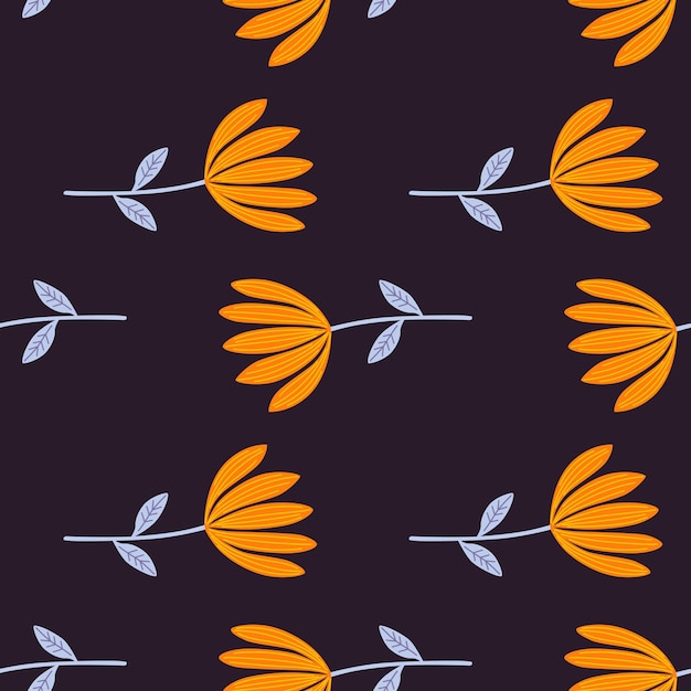 Patrón sin costuras de flores tropicales Fondo interminable floral lindo dibujado a mano