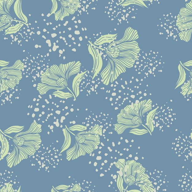 Patrón sin costuras con flores vintage Fondo floral retro