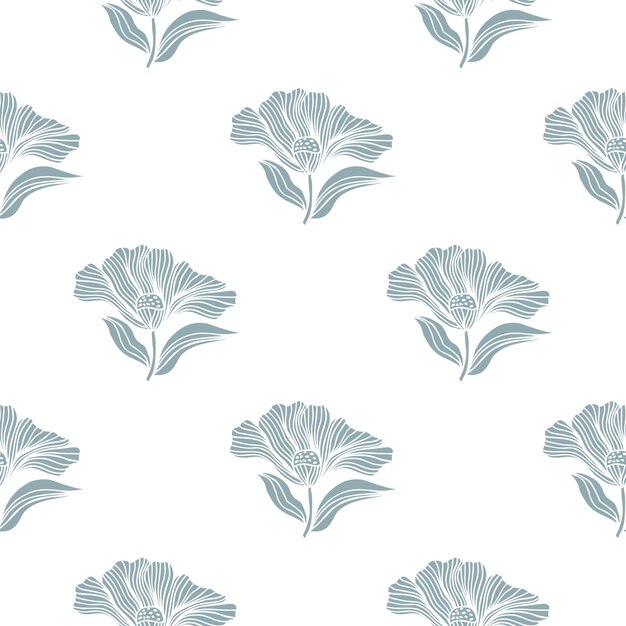 Patrón sin costuras con flores vintage Fondo floral retro