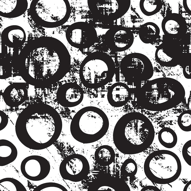 Patrón sin costuras fondo áspero textura grunge negro y blanco