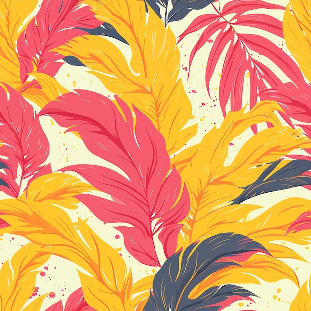 patrón sin costuras un fondo colorido con hojas coloridas y un patrón colorido