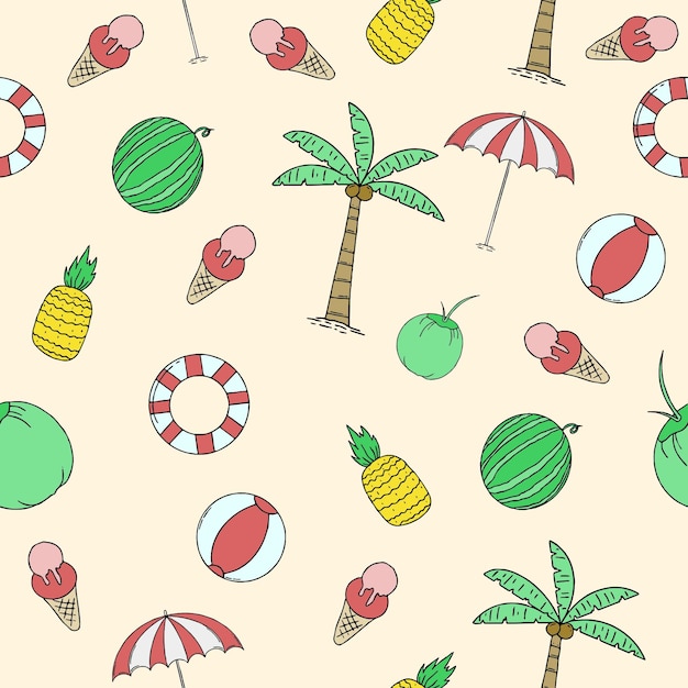 patrón sin costuras fondo tema de verano