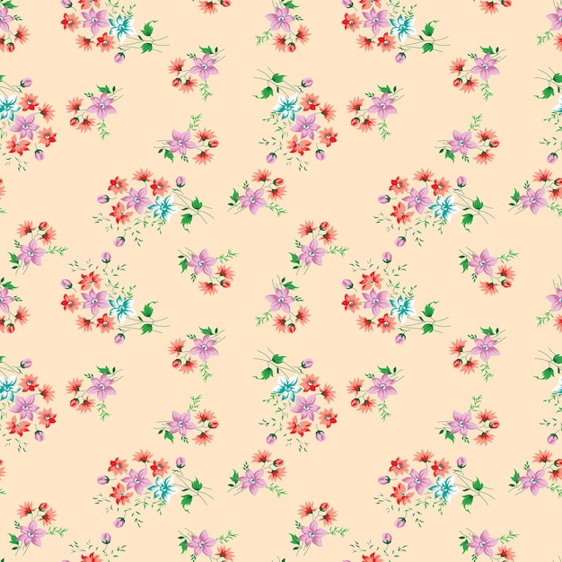 Patrón sin costuras de fondo textil floral impreso