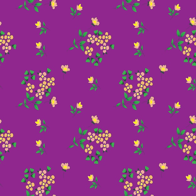 Patrón sin costuras de fondo textil floral impreso