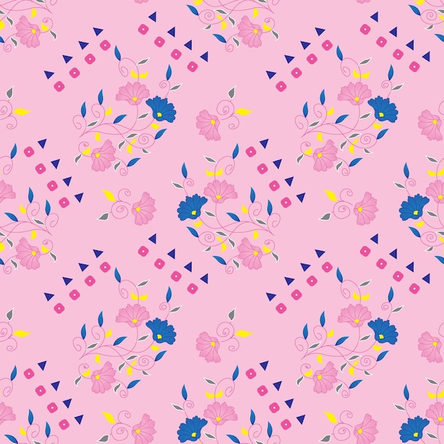 Patrón sin costuras de fondo textil floral impreso
