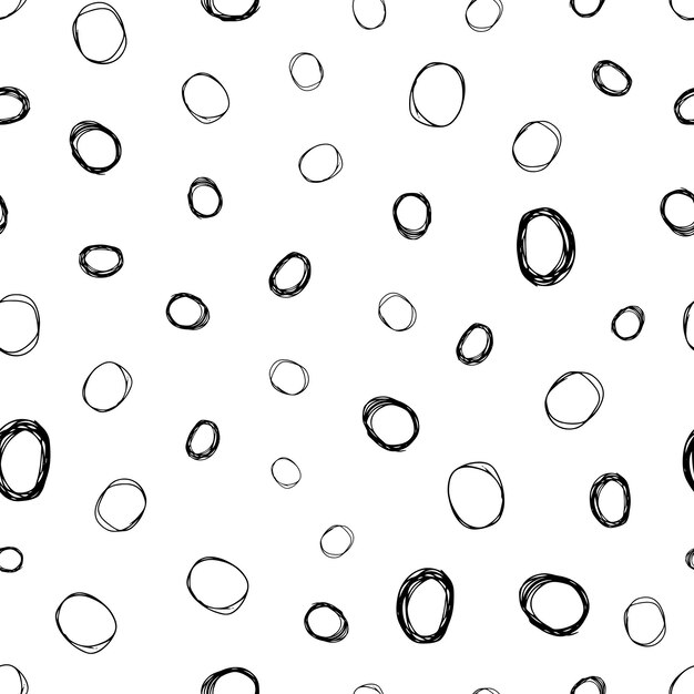 Patrón sin costuras con forma de círculos de boceto