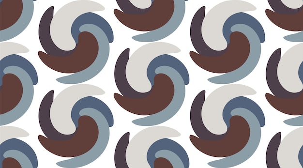 Patrón sin costuras de forma simple Marrón gris y beige ondas torcidas rizos Ilustración vectorial