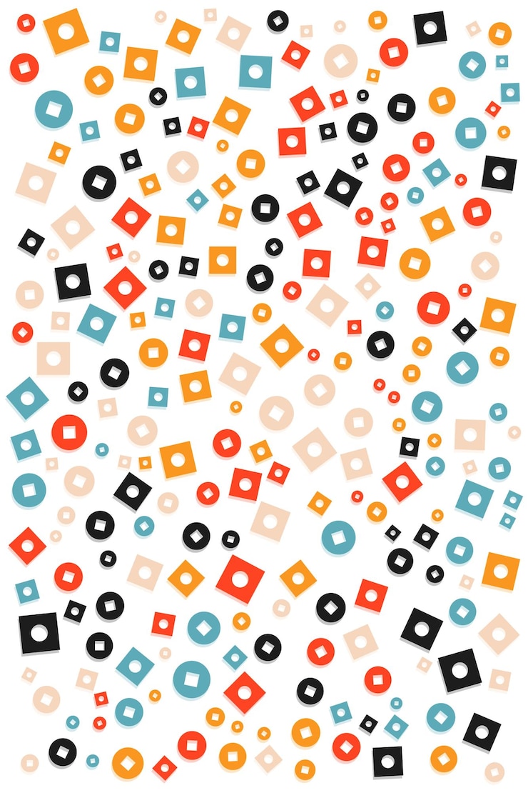 Vector patrón sin costuras con formas abstractas creativas para su ropa vestido y diseño de medios impresos