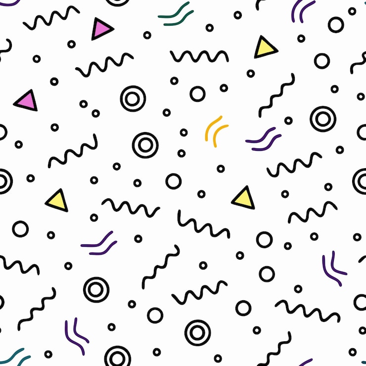 Vector patrón sin costuras con formas geométricas simples ondas y círculos