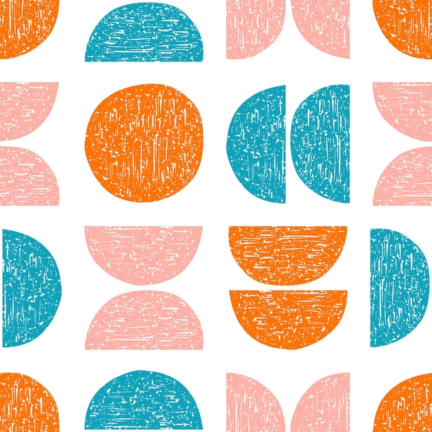 Patrón sin costuras con formas geométricas texturizadas coloridas