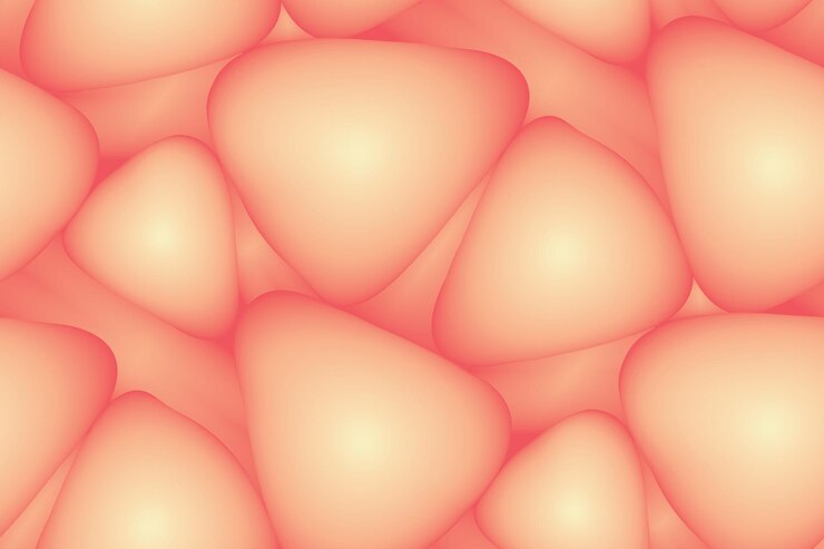Patrón sin costuras con formas geométricas volumétricas Diseño de fondo abstracto surrealista backprop orgánico rosa en estilo moderno Ilustración vectorial