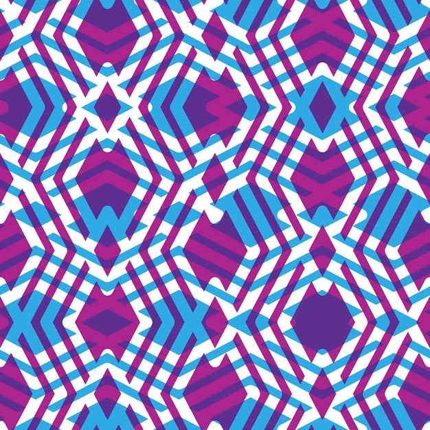 Patrón sin costuras forrado desordenado geométrico, fondo sin fin de vector de laberinto colorido. Textura de motivo de empalme de red decorativa. Telón de fondo decorativo púrpura.