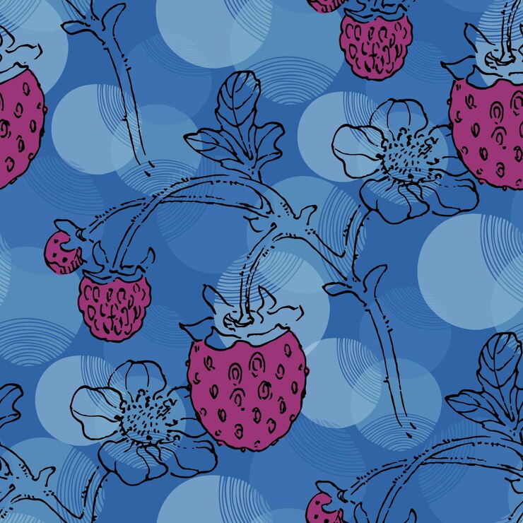 Vector patrón sin costuras de fresa textura para papel tapiz para envolver telas impresión decorativa