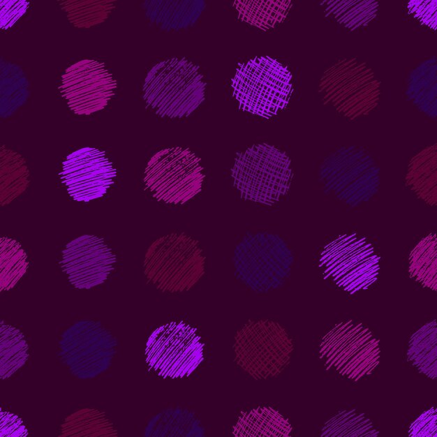 Patrón sin costuras con frotis de garabatos de círculo negro dibujado a mano Textura grunge abstracta Ilustración vectorial