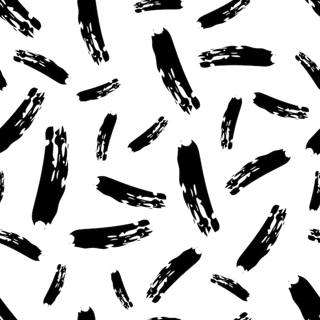 Patrón sin costuras con frotis de garabatos dibujados a mano oscura sobre fondo blanco. Textura grunge abstracta. ilustración vectorial