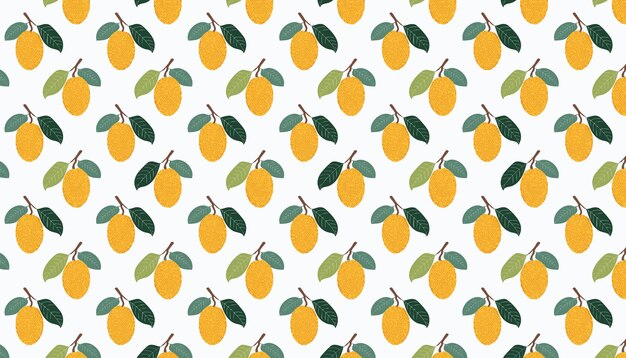Patrón sin costuras de fruta de jack en fondo blanco Ilustración vectorial en estilo plano