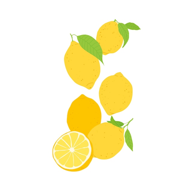 Patrón sin costuras con frutas y hojas de limón Fondo repetitivo de frutas Ilustración vectorial