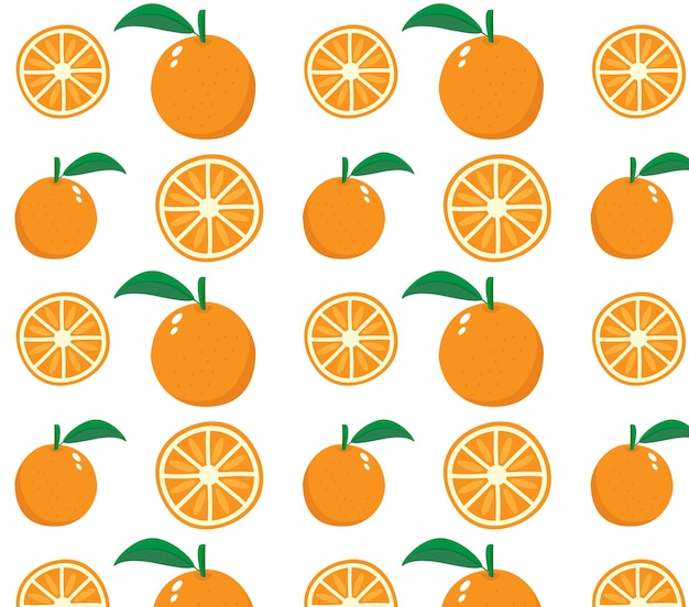 Patrón sin costuras de frutas naranja en estilo minimalista Ilustración vectorial