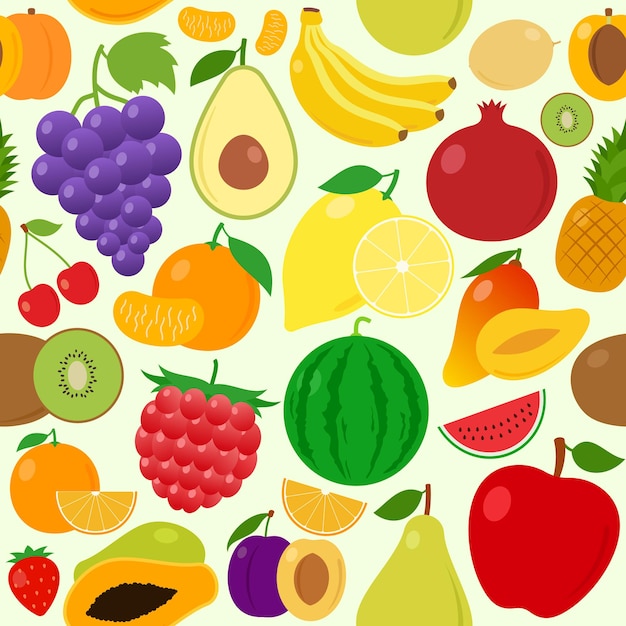 patrón sin costuras de frutas