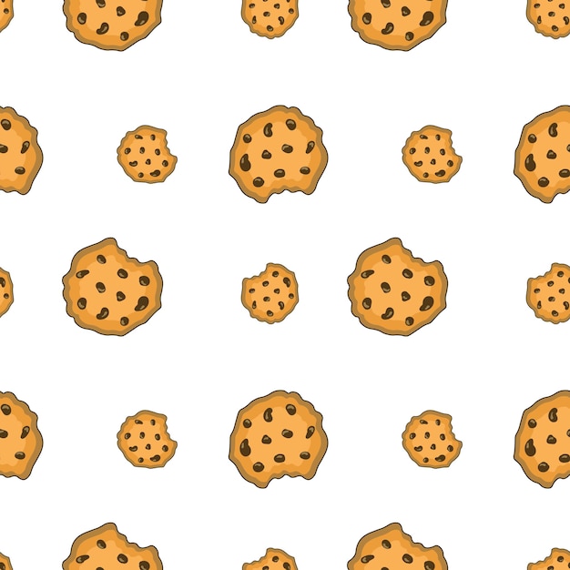 Patrón sin costuras con galletas fondo de pastelería adorno de comida textura de galletas dulces