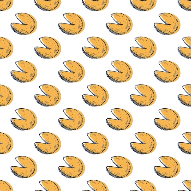 Patrón sin costuras con galletas de la fortuna para papel de embalaje de impresión decorativa tarjetas de felicitación papel tapiz y tela