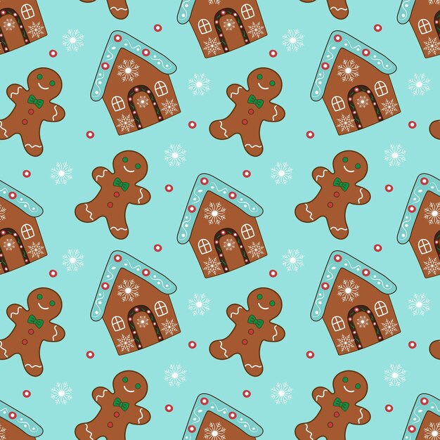 El patrón sin costuras de las galletas de Navidad El fondo festivo