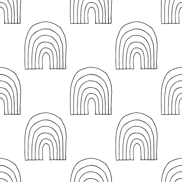 Patrón sin costuras con garabate de arco iris para papel de embalaje de impresión decorativa tarjetas de felicitación papel tapiz y tela