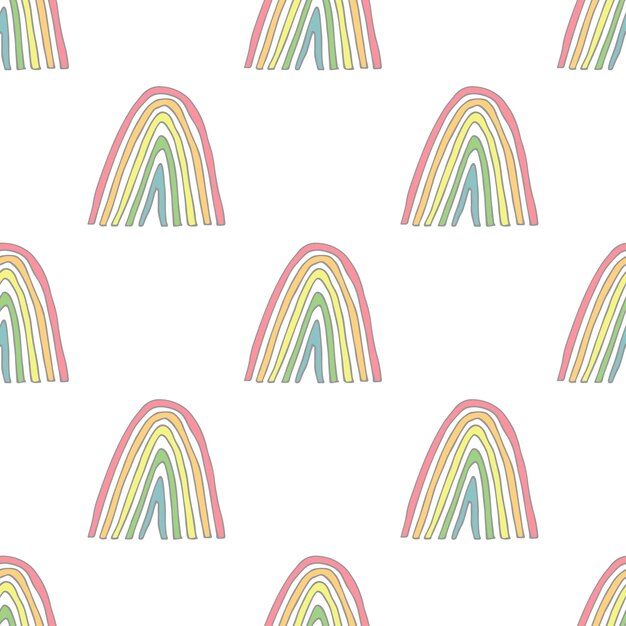 Patrón sin costuras con garabate de arco iris para papel de embalaje de impresión decorativa tarjetas de felicitación papel tapiz y tela