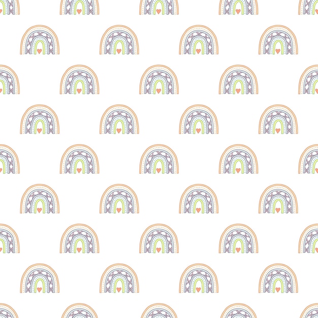 Patrón sin costuras con garabate de arco iris para papel de embalaje de impresión decorativa tarjetas de felicitación papel tapiz y tela