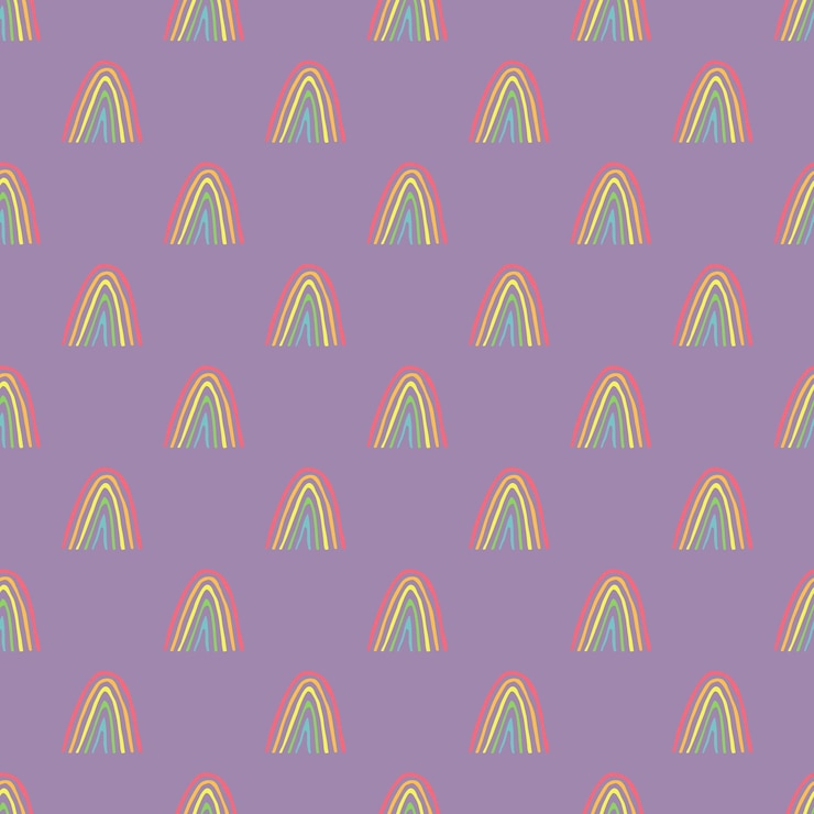 Vector patrón sin costuras con garabate de arco iris para papel de embalaje de impresión decorativa tarjetas de felicitación papel tapiz y tela