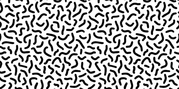 Patrón sin costuras de garabateo aleatorio Ornamento geométrico abstracto garabateado Diseño estético de los años 90