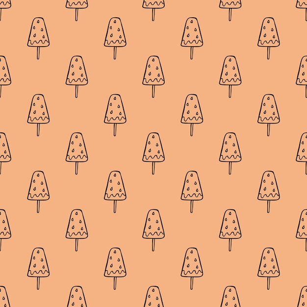 Patrón sin costuras con garabateo de helado para papel de embalaje de impresión decorativa tarjetas de felicitación papel tapiz y tela