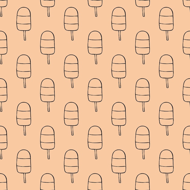 Patrón sin costuras con garabateo de helado para papel de embalaje de impresión decorativa tarjetas de felicitación papel tapiz y tela