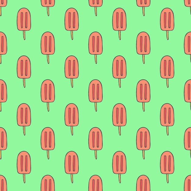 Patrón sin costuras con garabateo de helado para papel de embalaje de impresión decorativa tarjetas de felicitación papel tapiz y tela