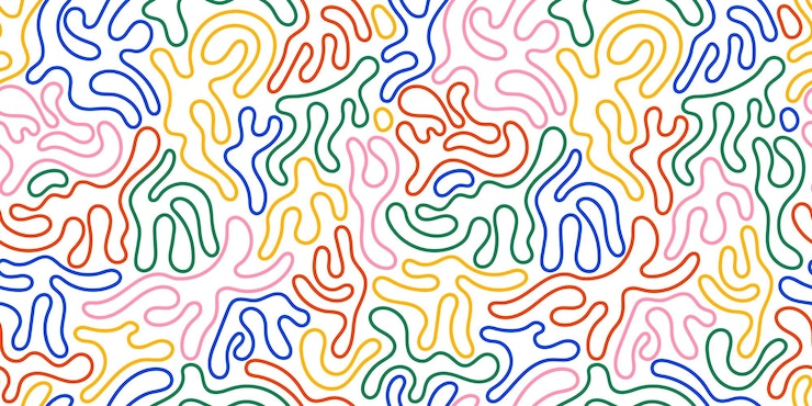 Vector patrón sin costuras de garabateo de líneas coloridas fondo minimalista para niños o diseño de moda
