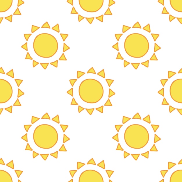 Patrón sin costuras con garabateo solar para papel de embalaje de impresión decorativa tarjetas de felicitación papel tapiz y tela