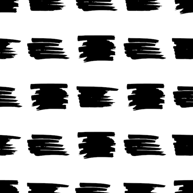Patrón sin costuras con garabateos de marcador negro sobre fondo blanco
