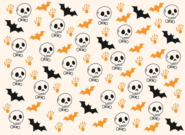 Vector patrón sin costuras con gatos de halloween negros gráficos vectoriales