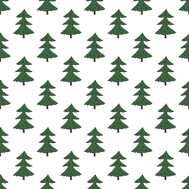 Patrón sin costuras con geometría mínima escandinava árbol de Navidad garabateo para papel de embalaje de impresión decorativa tarjetas de felicitación y tela