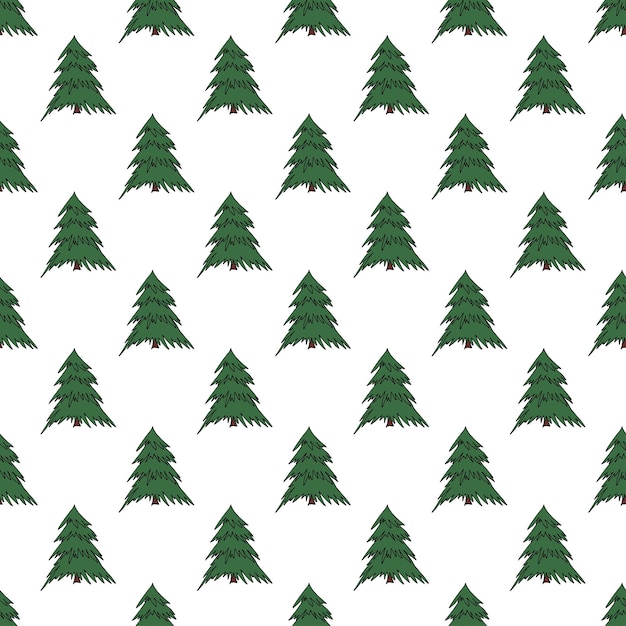 Patrón sin costuras con geometría mínima escandinava árbol de Navidad garabateo para papel de embalaje de impresión decorativa tarjetas de felicitación y tela
