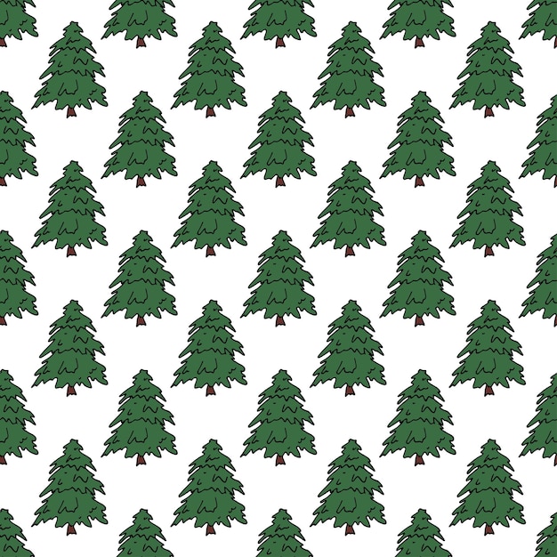 Patrón sin costuras con geometría mínima escandinava árbol de Navidad garabateo para papel de embalaje de impresión decorativa tarjetas de felicitación y tela