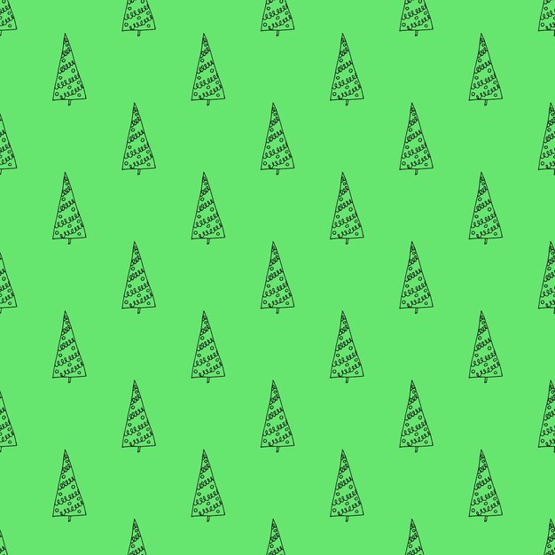Patrón sin costuras con geometría mínima escandinava árbol de Navidad garabateo para papel de embalaje de impresión decorativa tarjetas de felicitación y tela